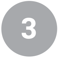 light gray circle with the number 3inside