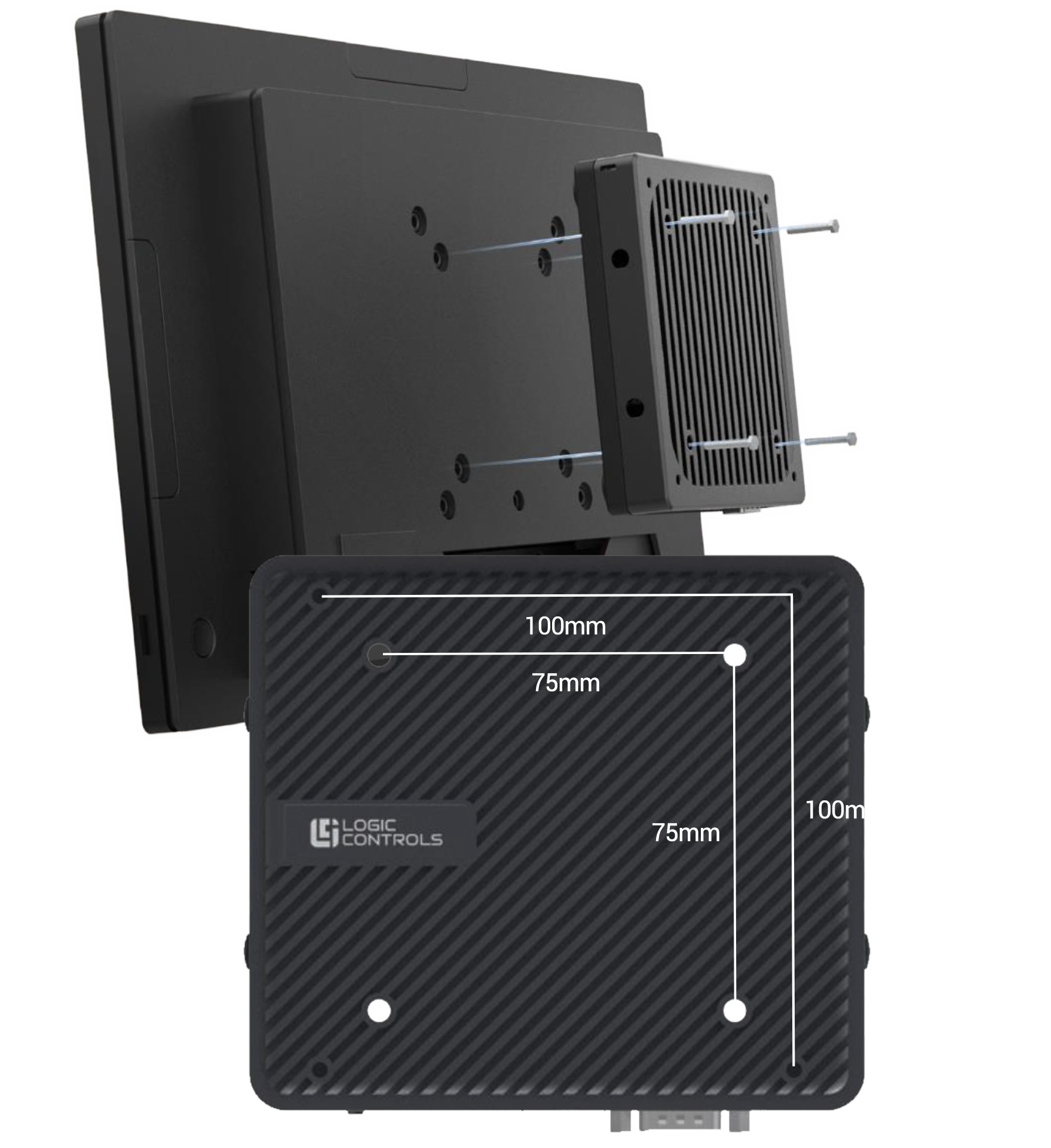 The LC9550 shown with universal VESA mount