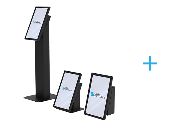 Logic Controls kiosk stand options with plus plus on the right